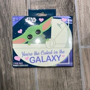 Star Wars 3‎ pack Baby Yoda Valentines Day Socks NEW